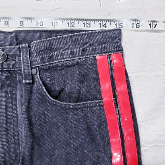 rag & bone Black Straight Leg Jeans with a chic red stripe NWT - Picture 4 of 14